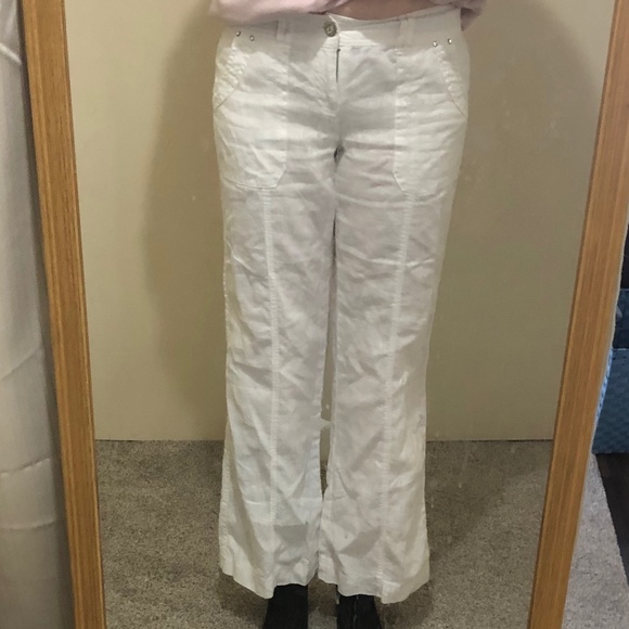 INC White Linen Pant Size 4 - Picture 7 of 7